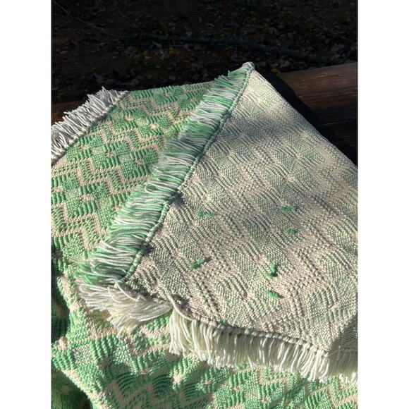 Vintage Handmade Swedish Weaving Afghan Throw Blanket Huck Embroidery 42x62" - Picture 4 of 11